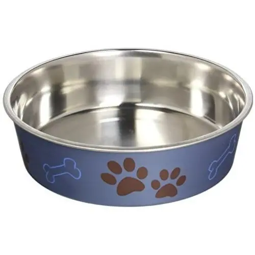 Loving Pets Metallic Bella Bowl, Large, Blueberry Loving Pets Metallic Bella Bowl, Large, Blueberry
