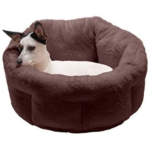Furhaven Pet Dog Bed - Cooling Gel Memory Foam Faux Fleece and Chenille Soft Woven Traditional Sofa-Style Living Room Couch Pet Bed with Removable Cover for Dogs and Cats