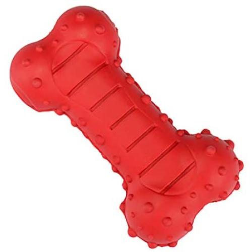 Pet Supplies Large Rubber Vocal Bone-Shaped Missing Food Toy Clean Tooth Bone Leakage Food Ball