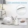 HIRALIY Raised Cat Food Bowls,Tilted Pet Raised Bowls with Stand for Cats and Small Dogs, Double Cat Water Bowls Adjustable Height 20 Degree Neck Spine Protective