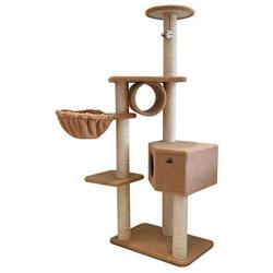 Cat Trees Cat Climbing Frame Tower Comfortable Pet Activity Centre Scratching Post with Hammock Run-anmy0716