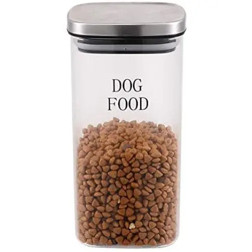 Pethiy Dog Food and Treats Storage Container - Clear Glass - Storage Canister Tins Pethiy Dog Food and Treats Storage Container - Clear Glass - Storage Canister Tins