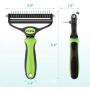 Youmi 2 Sided Undercoat Rake for Dog& Cat, 22+87 Rounded Teeth Deshedding Brush, Dog Cat Grooming Tool for Deshedding, Mats & Tangles Removing, No More Nasty Shedding and Flying Short to Long Hair