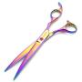 7.0in Titanium Professional Dog Grooming Scissors Set,Straight & Thinning & Curved Scissors 4pcs Set for Dog Grooming(Pink)