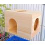 Megawa Pet Chinchilla Hut Hideout Natural Pine Small Animal Hideout for Chinchilla Squirrel Sugar Gliders