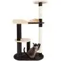 PETMAKER Cat Tree 3 Tier with 2 Scratching Posts, 42.25'', Black and Tan