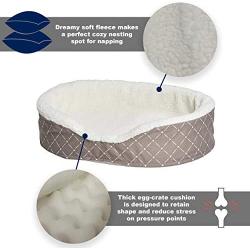 Midwest Homes for Pets CU25MRD ''Couture'' Orthopedic Cradle Pet Bed for Dogs & Cats, Small,Mushroom / White Diamond Pattern