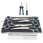 MAOCG Dog Grooming Scissors Set, Safety Round Blunt Tip Grooming Tools, Professional Curved,Thinning,Straight Scissors with Comb,nail cliper and nail file,Grooming Shears for Dogs and Cats.