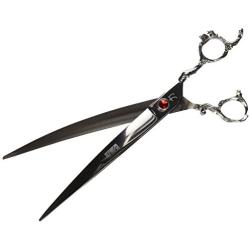 ShearsDirect Japanese 440C Stainless Steel Curved Shear with Dragon Handle, 9.0''