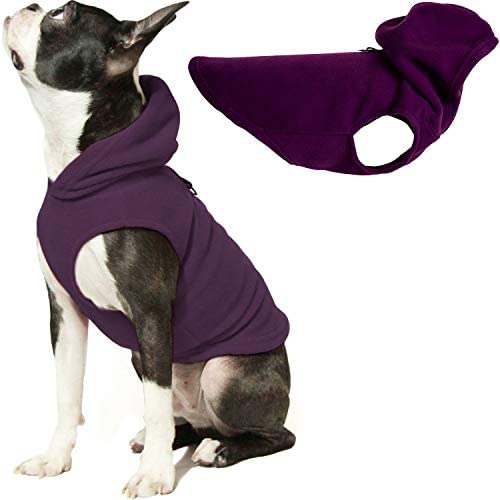Gooby Dog Hoodie Fleece Vest - Pull Over Dog Jacket with Leash Ring - Winter Small Dog Sweater - Warm Dog Clothes for Small Dogs Girl or Boy Dog Vest for Indoor and Outdoor Use