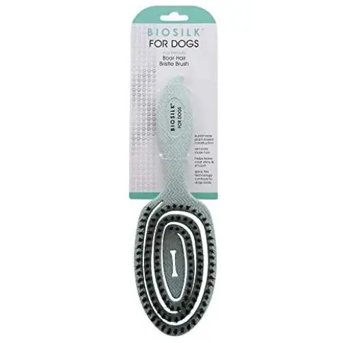 BioSilk for Dogs Eco-Friendly Boar Hair Bristle Brush in Mint Green BioSilk for Dogs Eco-Friendly Boar Hair Bristle Brush in Mint Green