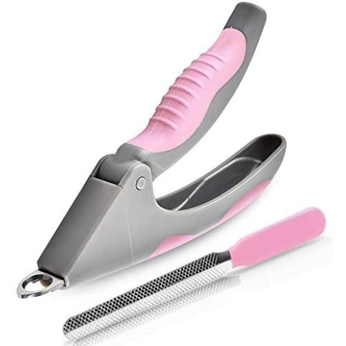 TMOLL BELLE Dog Nails Clippers and File, Professional Pet Grooming Tool, Razor Sharp Blades, Safety Guard to Avoid Overcutting, Design for Small Medium Large Dogs Cats
