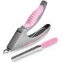 TMOLL BELLE Dog Nails Clippers and File, Professional Pet Grooming Tool, Razor Sharp Blades, Safety Guard to Avoid Overcutting, Design for Small Medium Large Dogs Cats