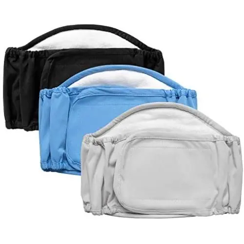 Mkono Male Dog Wraps Reusable Dog Diapers Male Belly Band Washable Diapers,Highly Absorbent Belly Bands for Small and Medium Dogs(3 Pack), Medium