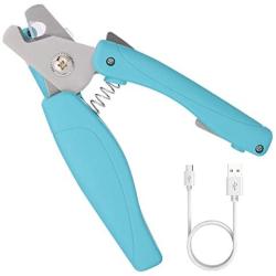Dog Nail Clippers for Medium Breed or Large Dogs with Guide Light, Professional Grooming Tool with USB Charge & Hidden Nail File for Small Medium Large Pets (Avoid Over-Cutting,Premium,Easy to Use)