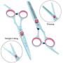 LFOZ Meisha 6.0'' Dog Grooming Scissors Set Stainless Steel Puppy Straight Curved Hair Scissors Thinning Clipper Animal Shears B0001A