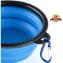 Collapsible Dog Bowls for Travel - Foldable Portable Pet Water Food Bowl Feeding Watering Cup Dish with Waste Bag Dispenser Lightweight for Walking Camping Parking Traveling