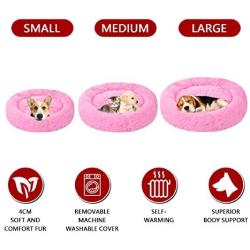 Yusongirl Dog Bed Cat Bed Round Fluffy Luxe Soft Plush Pet Cushion Donut Cuddler Washable Warming Pet Bed Improved Sleep Calming Bed