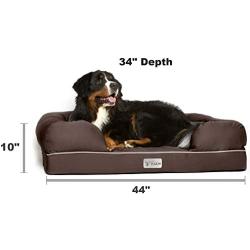 PetFusion Ultimate Dog Bed, Solid CertiPUR-US Orthopedic Memory Foam, Multiple Colors and Sizes, Medium Firmness Pillow, Waterproof Liner, Breathable Bed Cover, Cert. Skin Contact Safe, 3yr Warranty