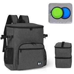 Teamoy Dog Travel Backpack, Pet Supplies Weekend Organizer with 2 Silicone Collapsible Bowls, 2 Food Carrier, 1 Water-Resistant Placemat