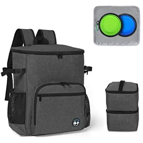 Teamoy Dog Travel Backpack, Pet Supplies Weekend Organizer with 2 Silicone Collapsible Bowls, 2 Food Carrier, 1 Water-Resistant Placemat Teamoy Dog Travel Backpack, Pet Supplies Weekend Organizer with 2 Silicone Collapsible Bowls, 2 Food Carrier, 1 Water-Resistant Placemat