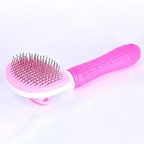 PETPOPO 2 Colors Pet Grooming Brush,One Button to Self Cleaning,Round Head Steel Needle with Strong Flexibility,Fits The Hair And Promotes Blood Circulation,Sicker Brush,for Dog and Cat and Small Pets PETPOPO 2 Colors Pet Grooming Brush,One Button to Self Cleaning,Round Head Steel Needle with Strong Flexibility,Fits The Hair And Promotes Blood Circulation,Sicker Brush,for Dog and Cat and Small Pets