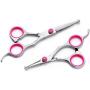 Moontay Professional Dog Grooming Scissors Set, Round Tip Cutting Curved Scissors Thinning Shears Pet Hair Trimming Scissors Set with 1 Grooming Comb for Dog Cat and More Pets
