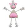 PET LIFE Pig Mannequin Eco-friendly Natural Jute and Rope Squeak Chew Tugging Pet Dog Toy, One Size, Pink