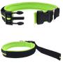 Chenyouwen Pet Toys Great Pet Dogs Polyester Reflective Breathable Pets Collar Traction Lead Leash, Size: L, 2.54754cm (Black) (Color : Green)