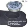 Double Dog Bowls, Pet Stainless Steel Water Bowl,3 in 1 Dog Slow Feeder with Non-Spill Silicone Tray Bone Shape Non-Slip Mat, Collapsible Removable Dog Cat Food Water Bowl Double Dog Bowls, Pet Stainless Steel Water Bowl,3 in 1 Dog Slow Feeder with Non-Spill Silicone Tray Bone Shape Non-Slip Mat, Collapsible Removable Dog Cat Food Water Bowl