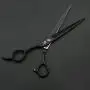7/8 inch Left Handed Dog Hair Cutting/Chunker Shears, Pet Grooming Japanese 440C Thinning/Blending/Texturizing Scissors , 23 Teeth Fishbone-shaped Chunker (C-7 inch-Black Cutting Scissor)