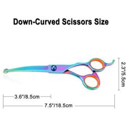 Mogoko Cat Dog Curved Scissors with Safe Round Tip, Stainless Steel Pet Grooming Shears