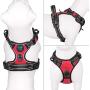 PHOEPET No Pull Dog Harness Medium Reflective Front Clip Vest with Handle,Adjustable 2 Metal Rings 3 Buckles[Easy to Put on & Take Off](M, Red)