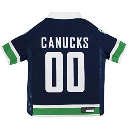 NHL Vancouver Canucks Jersey for Dogs & Cats, Small. - Let Your Pet Be A Real NHL Fan!