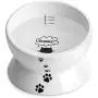 Y YHY Ceramic Raised Cat Food Water Bowl, 15 Ounce Slanted Cat Bowl, Tilt Angle Protect Cats Spine, Stress Free, Backflow Prevention, Gift for Cat, Cat Dish, White Y YHY Ceramic Raised Cat Food Water Bowl, 15 Ounce Slanted Cat Bowl, Tilt Angle Protect Cats Spine, Stress Free, Backflow Prevention, Gift for Cat, Cat Dish, White
