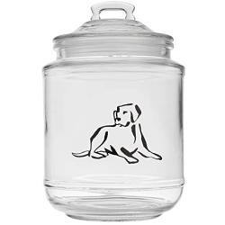 Vandor Chelsea Petaja Top Dog Treat Jar, 11.5 x 18 x 11.5 Inches, Clear