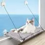 pueikai Cat Hammock, Cat Window Perch for Indoor Large Cats, Cat Resting Seat Hammock Shelves, Sturdy Heavy-Duty Knob Suction Cups Holds Up to Weighted up to 50 lbs, Space-Saving & Easy to Assemble pueikai Cat Hammock, Cat Window Perch for Indoor Large Cats, Cat Resting Seat Hammock Shelves, Sturdy Heavy-Duty Knob Suction Cups Holds Up to Weighted up to 50 lbs, Space-Saving & Easy to Assemble