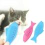 rayley Catnip Toys, Cat Toothbrush Chew Toy Interactive Cat Fish Shape Toothbrush Refillable Teeth Cleaning Chew Pet Supplies for Kitten Kitty Cats (2pack)
