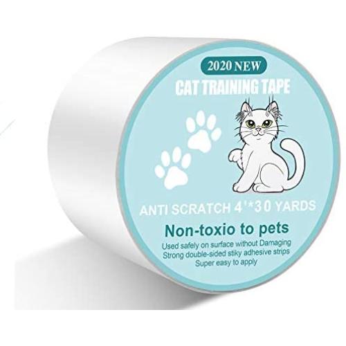 4'' X 30 Yards Anti Cat Scratch Deterrent Tape - Sticky Paws Tape for Cats,100% Transparent cat Double Sided Tape,Cat Training Tape Furniture Protectors for Couch,Sofa,Door