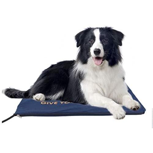 Youshuo Pet Heating Pad,Electric Heating Pad for Dogs and Cats， Waterproof Adjustable Warming Mat， with Chew Resistant Steel Cord 19.7'' x 19.7''