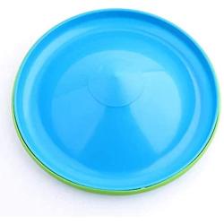 Dog Frisbee Toy, Pet Training Cyber Rubber Flying Saucer Interactive Toys, Floating Water Dog Toy 8.75 Inch, Outdoor Flying Disc Training (Blue)