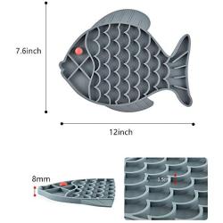 Fish-Shaped Cat Slow Feeder Pet Lick Mat Cat Puzzle Feeder for Dogs & Cats, Fun Alternative to Slow Feeder Cat Bowl, IQ Treat Mat, Anxiety Relief