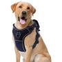 TAMOWA Dog Harness No Pull, Pet Harness with 2 Leash Clips, Adjustable Soft Padded Dog Vest and Reflective Breathable Oxford Soft Vest Easy Control Front Clip for Small Medium Large Dogs, Black, XXL