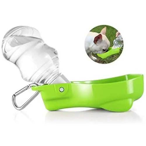 Flexzion Dog Water Bottle with Foldable Bowl Holder Drink Cup Tray Stand Attachment for Walking, Travel Drinking Dispenser Hanging Buckle Accessory for Pets, Dogs, Cats, Small Animals Flexzion Dog Water Bottle with Foldable Bowl Holder Drink Cup Tray Stand Attachment for Walking, Travel Drinking Dispenser Hanging Buckle Accessory for Pets, Dogs, Cats, Small Animals