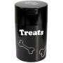 Pawvacs Set of 3 ( 6, 12, 24 Ounce ) Vacuum Sealed Pet Food Storage Containers; Black Cap & Body/White Treats