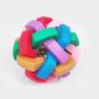 Mekek Ball with Bell, Colourful Braided Kitten Play Balls with Bells - Pet Toy Rubber Round Ball for Budgie Cockatiel, Rabbit, Cats, Dog, Hamster, Parrots Chase Game 1pcs