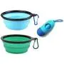 AGECASH A Collapsible Dog Bowl,Portable Dog Bowl, Travel Pet Bowl, Expandable for Cat Dog Water Bowls Food Feeding, 2 Pack Silicone Dog Bowl AGECASH A Collapsible Dog Bowl,Portable Dog Bowl, Travel Pet Bowl, Expandable for Cat Dog Water Bowls Food Feeding, 2 Pack Silicone Dog Bowl