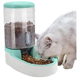 LFOZ Pet PHABULS Automatic Cat Feeder Automatic Dog Water Dispenser 3.8L Double Bowl Design for Small and Big Pets (Color : Green as Shown)