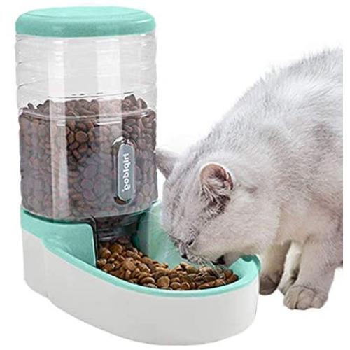 LFOZ Pet PHABULS Automatic Cat Feeder Automatic Dog Water Dispenser 3.8L Double Bowl Design for Small and Big Pets (Color : Green as Shown)