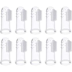 Soft Silicone Pet Finger Toothbrush, Doggy Teeth Cleaning Natural Rubber Dental Bite Resistant Chew Toys for Dogs Pets Pack of 10